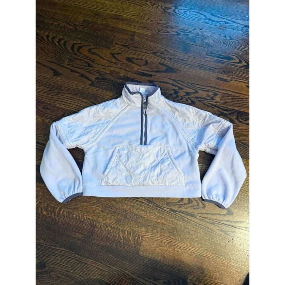 Athleta Girl Quilted Fleece 1/2 Zip Pullover Lavender Size 6